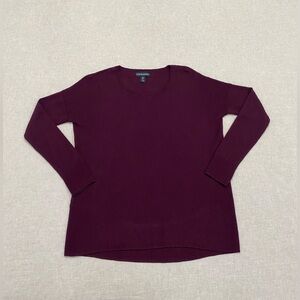 Cynthia Rowley Merino Wool Burgundy Knit Sweater Sz S Long Sleeve Cozy